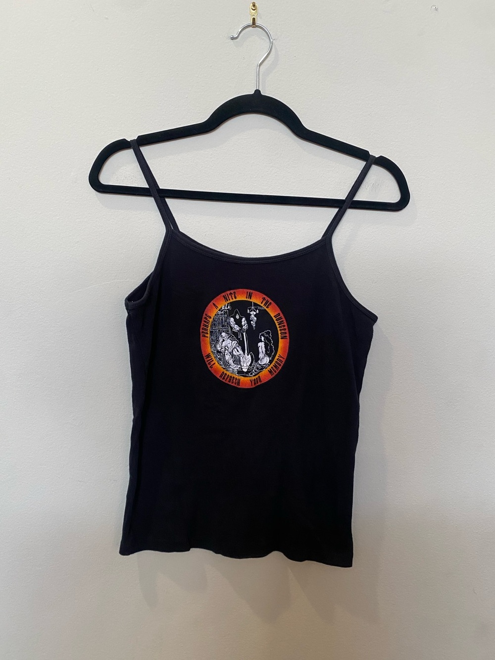 *Rare* Vintage The Dungeon Goth Punk Bar New Orleans Black Graphic Tank Top